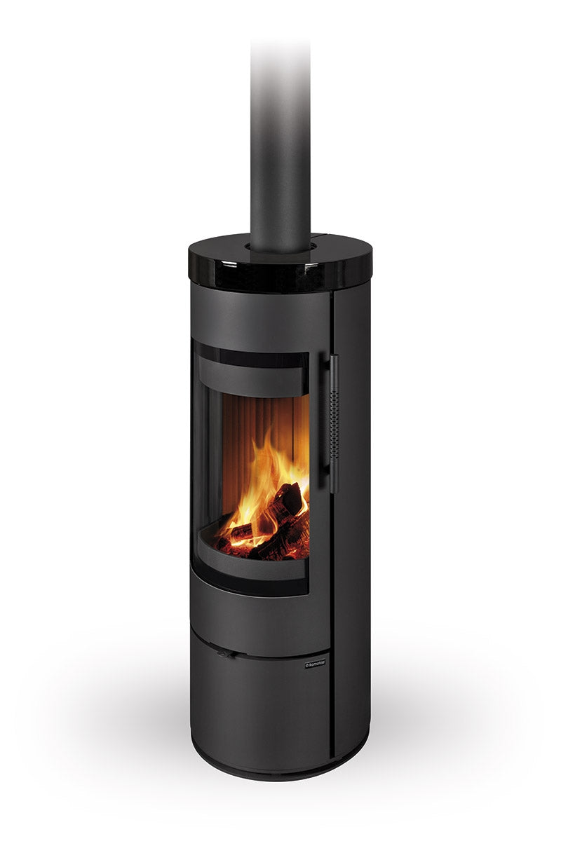  Soba lemne Romotop Alea 01 cu placa superioara ceramica culoare neagra