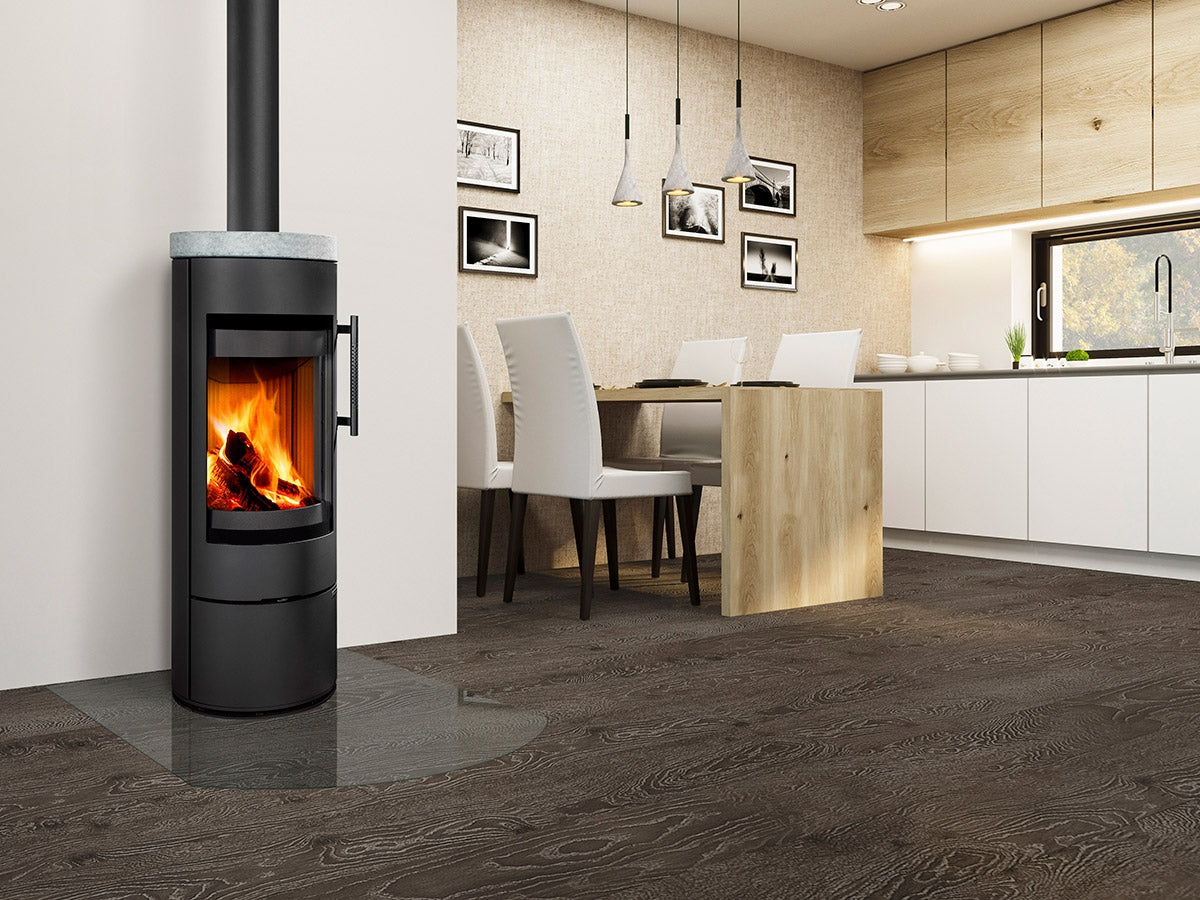 Soba Romotop Alea 02 cu finisaj serpentin indining room