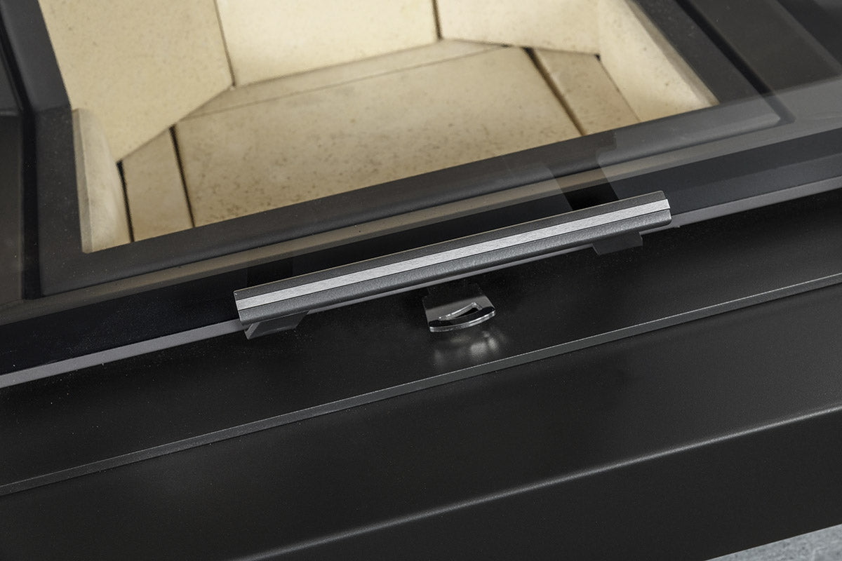 Detaliu elemnt control aer primar si secundar pentru semineu modular slim gri de la Romotop