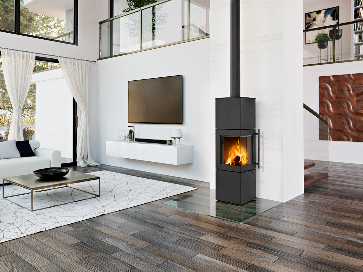 Soba metalica de colt Esquina H in living open space luminos si elegant