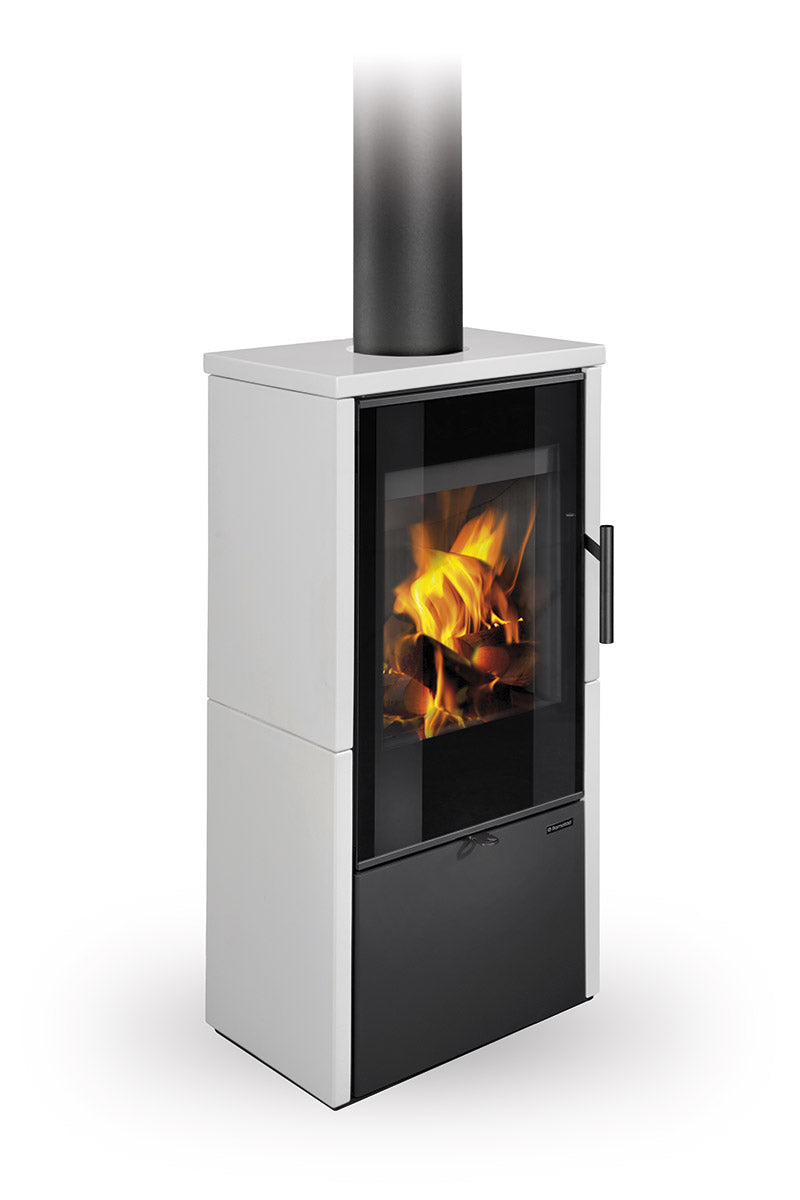 Soba lemne ceramica Romotop Laredo F 10 cu geam drept