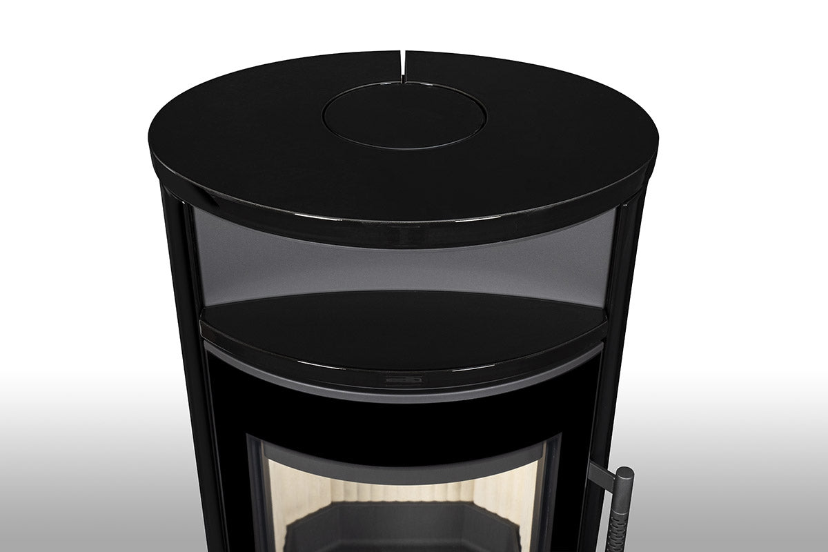 Detaliu superior placa ceramica neagra soba romotop Lugano 01