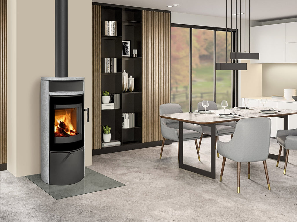 Soba piatra serpentin Lugano 02 amplasata in dining elegant decorat in stil clasic