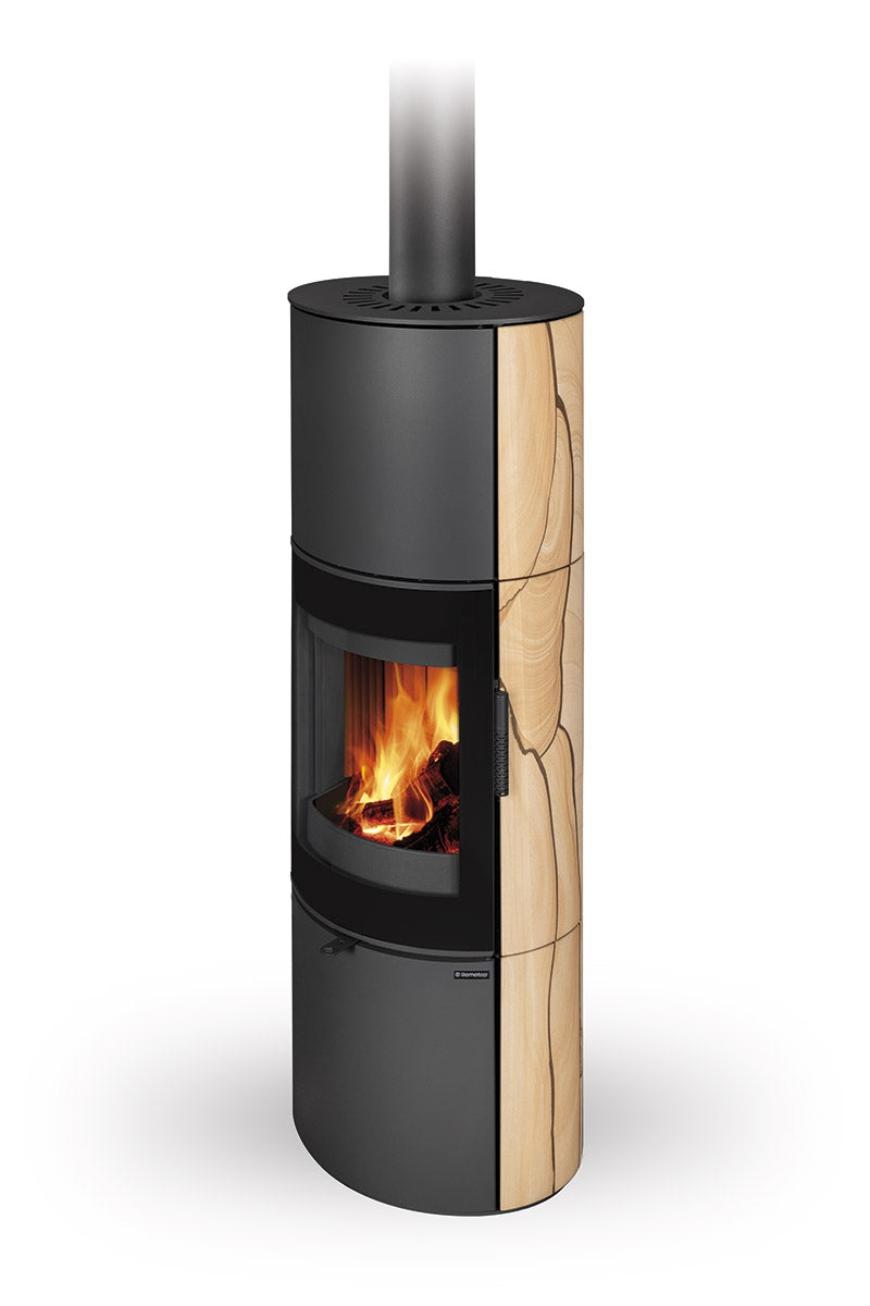 Soba lemne piatra sandstone cu acumulare Romotop Lugano 04 A
