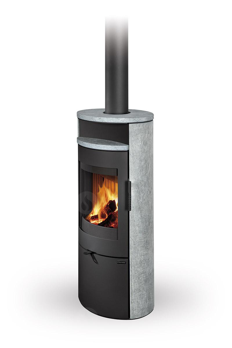 Soba lemne piatra serpentin Romotop Lugo N 02 frontala