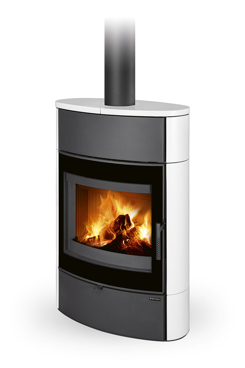 Soba ceramica cu acumulare Romotop Navia G H cu sticla design