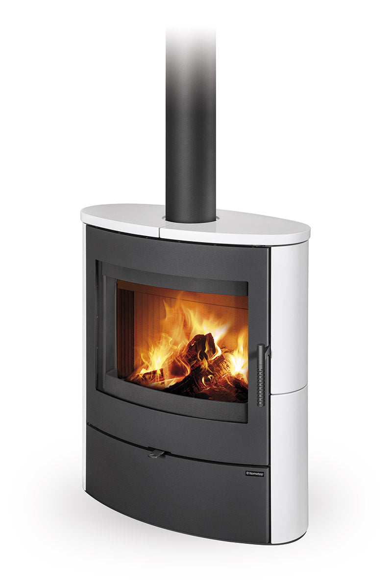 Soba lemne ceramica Romotop Navia 10 frontala