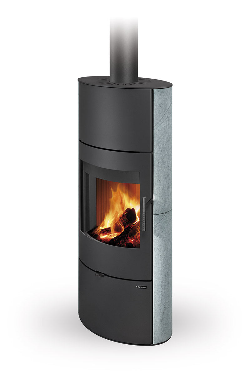 Soba lemne piatra serpentin cu acumulare Romotop Ovalis H 22