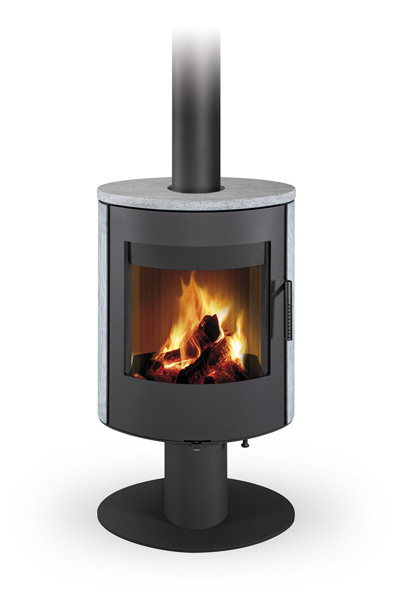 Soba lemne piatra serpentin rotativa Romotop Ovalis T 22